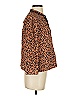 Point Sur 100% Silk Animal Print Brown Long Sleeve Silk Top Size XS - photo 4