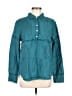 Dylan 100% Cotton Teal Long Sleeve Blouse Size M - photo 1
