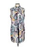 Mechant Paisley White Sleeveless Button-Down Shirt Size M - photo 1