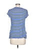 NY Collection Stripes Blue Short Sleeve Blouse Size L - photo 2