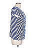 NY Collection Stripes Blue Short Sleeve Blouse Size L - photo 4