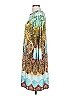 Chico's Paisley Teal Yellow Casual Dress Size Lg (2) - photo 5