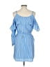 Collective Concepts 100% Polyester Stripes Blue Casual Dress Size L - photo 2