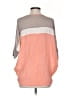 Gold Hawk 100% Silk Color Block Orange 3/4 Sleeve Top Size XS - photo 2