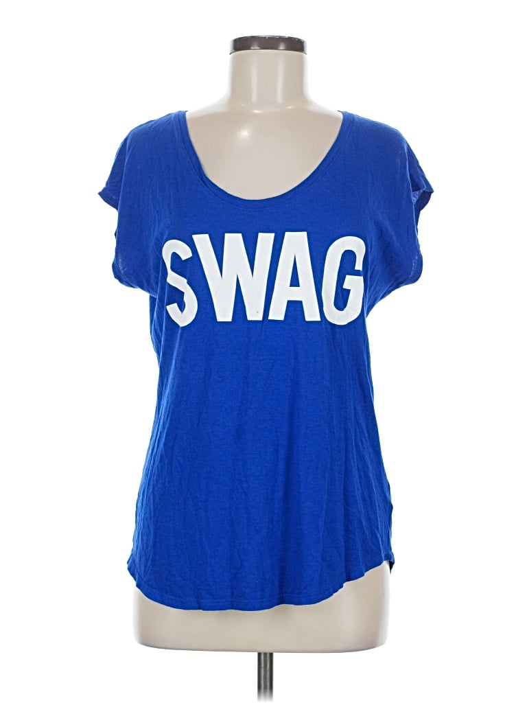 Pre-owned Express Outlet Short Sleeve T-shirt In Blue