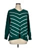 Liz Claiborne 100% Cotton Stripes Green Pullover Sweater Size 1X - photo 1