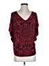 Lavish 100% Polyester Burgundy Short Sleeve Blouse Size S - photo 1