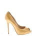 Jimmy Choo 100% Leather Yellow Heels Size EU 39 1/2 - photo 1