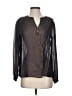 Wrap 100% Viscose Black Long Sleeve Blouse Size 4 - photo 1