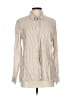 Express Stripes Ivory Long Sleeve Button-Down Shirt Size L - photo 1