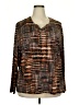 Links Brown Long Sleeve Blouse Size 2X - photo 1