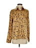 Entro 100% Polyester Animal Print Gold Long Sleeve Blouse Size S - photo 1