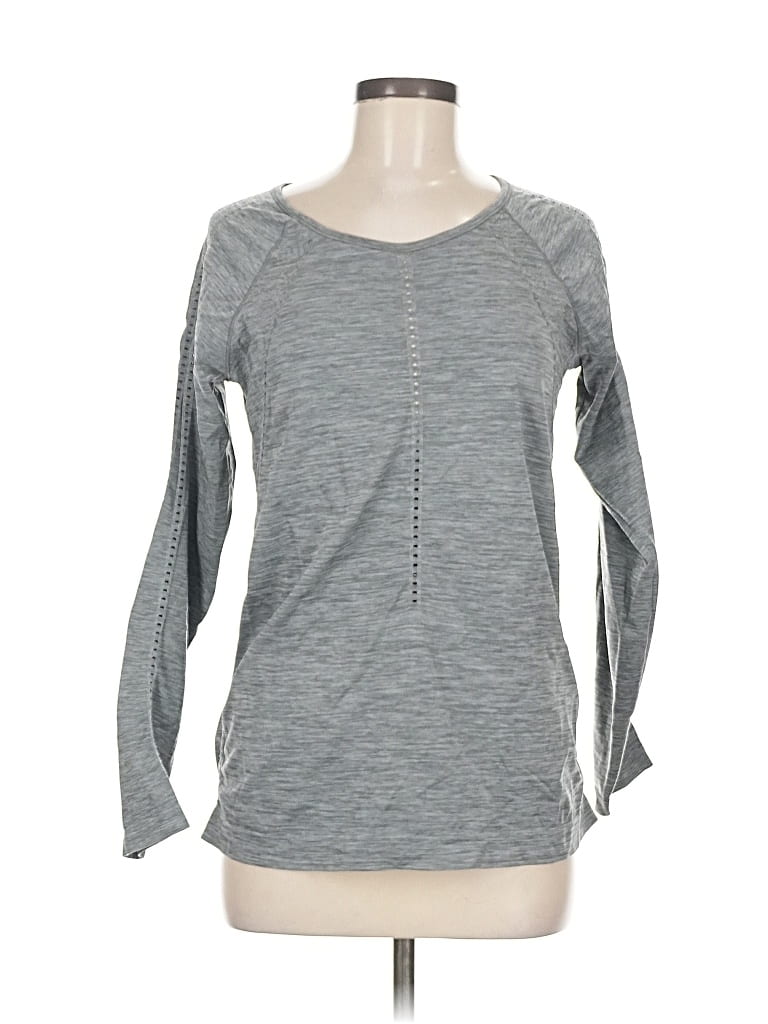Pre-owned Athleta Long Sleeve T-shirt In Gray