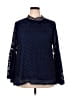 Suzanne Betro Blue Long Sleeve Blouse Size 3X - photo 1