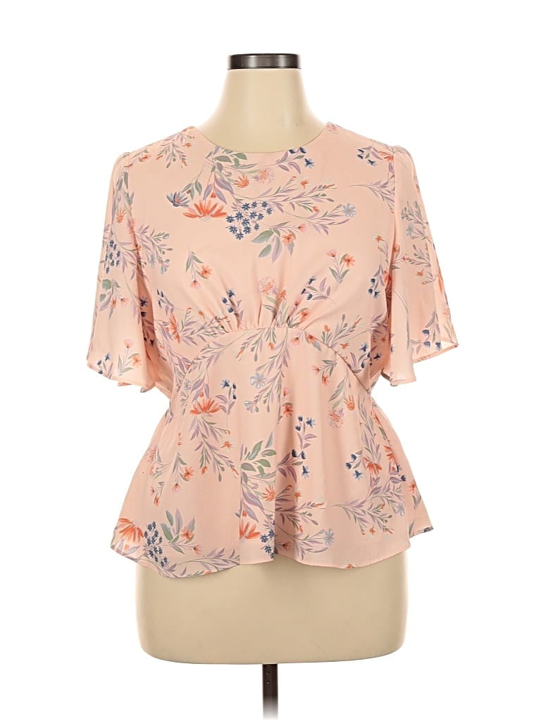 Pre-owned Vylette Short Sleeve Blouse In Pink