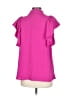 Amana 100% Polyester Pink Short Sleeve Blouse Size L - photo 2