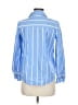 Zara Basic Stripes Blue Long Sleeve Button-Down Shirt Size M - photo 2