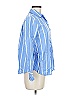 Zara Basic Stripes Blue Long Sleeve Button-Down Shirt Size M - photo 4