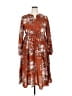 Joan Rivers 100% Polyester Checkered-gingham Orange Gray Casual Dress Size 2X (petite) - photo 1