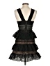 Self-Portrait 100% Polyester Black Cocktail Dress Size 4 - photo 2