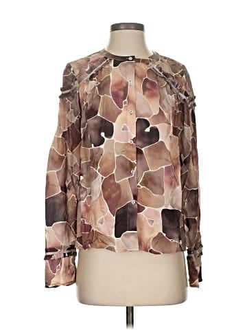 Ecru Long Sleeve Blouse (view 1)