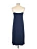 Le Superbe Solid Blue Casual Dress Size L - photo 2