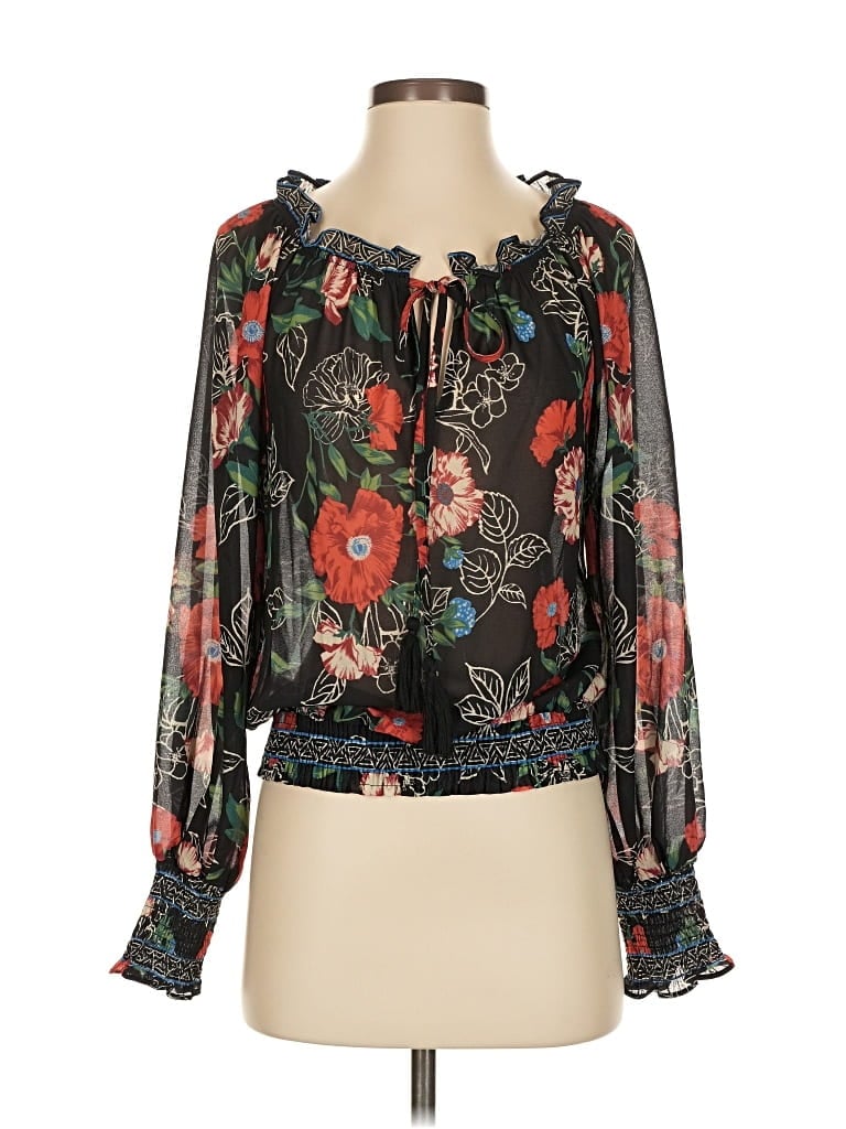 Pre-owned Flying Tomato Long Sleeve Blouse In Black