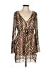 Be Creative 100% Polyester Animal Print Brown Casual Dress Size L - photo 1