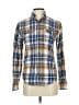 George 100% Cotton Plaid Blue Long Sleeve Button-Down Shirt Size XS - photo 1
