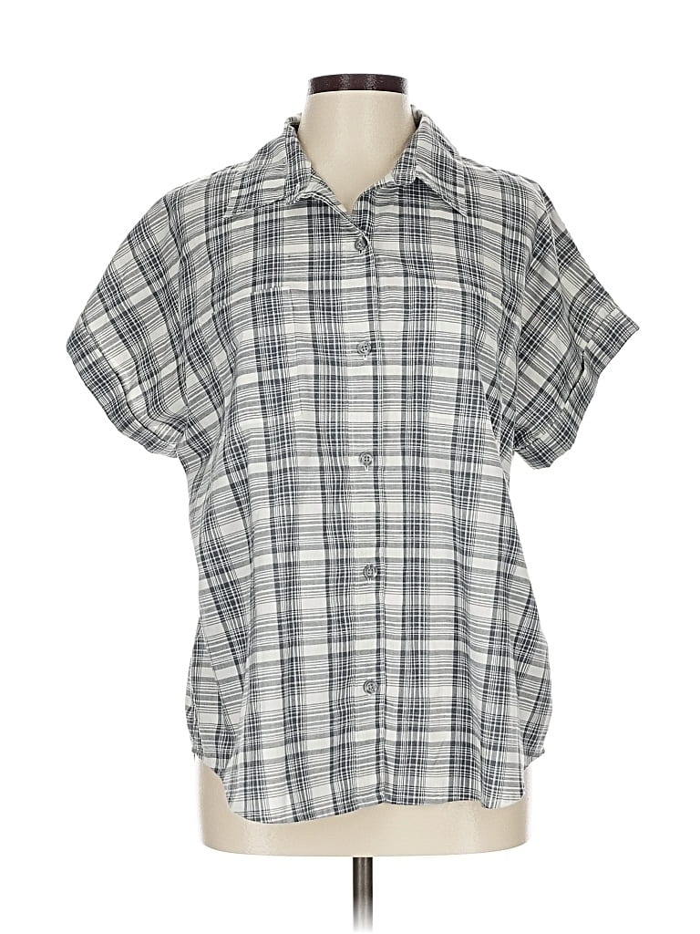 Pre-owned Ridgecut Short Sleeve Blouse In Gray