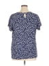 Como Black 100% Rayon Stars Blue Short Sleeve Blouse Size 1X - photo 2