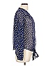 Pearl 100% Polyester Polka Dots Blue Long Sleeve Blouse Size L - photo 4