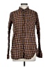 Old Navy Houndstooth Brown Long Sleeve Button-Down Shirt Size L - photo 1