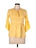 Assorted Brands 100% Rayon Yellow 3/4 Sleeve Blouse Size S - photo 1