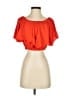 backSTAGE 100% Viscose Orange Short Sleeve Blouse Size XS - photo 1