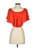 backSTAGE 100% Viscose Orange Short Sleeve Blouse Size XS - photo 2