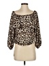 Hibluco 100% Polyester Brown 3/4 Sleeve Blouse Size S - photo 1