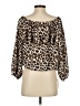 Hibluco 100% Polyester Brown 3/4 Sleeve Blouse Size S - photo 2