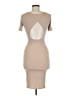 Ambiance Solid Tan Cocktail Dress Size M - photo 2