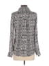 Express 100% Polyester Animal Print Silver Long Sleeve Blouse Size XS - photo 2