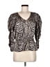 Caballero Animal Print Silver 3/4 Sleeve Blouse Size M - photo 1