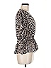 Caballero Animal Print Silver 3/4 Sleeve Blouse Size M - photo 4