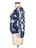 Line & Dot Blue 3/4 Sleeve Blouse Size M - photo 5