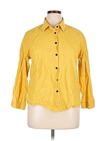 Unbranded 3/4 Sleeve Button-Down Shirt (view 1)