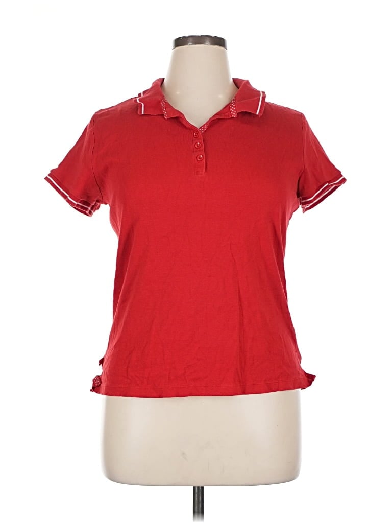 Pre-owned Falls Creek Short Sleeve Polo Shirt In Red