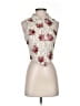 Iris Basic Floral Ivory Sleeveless Blouse Size S - photo 1