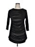 Cynthia Ashby Black Gray Long Sleeve Top Size XL (estimated) - photo 1