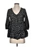 Maeve 100% Rayon Polka Dots Black 3/4 Sleeve Blouse Size S (petite) - photo 1
