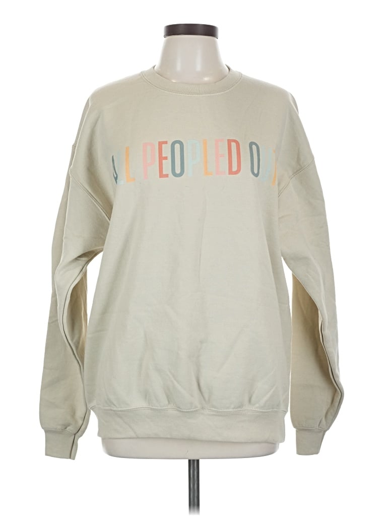 Pre-owned Gildan Sweatshirt In Tan