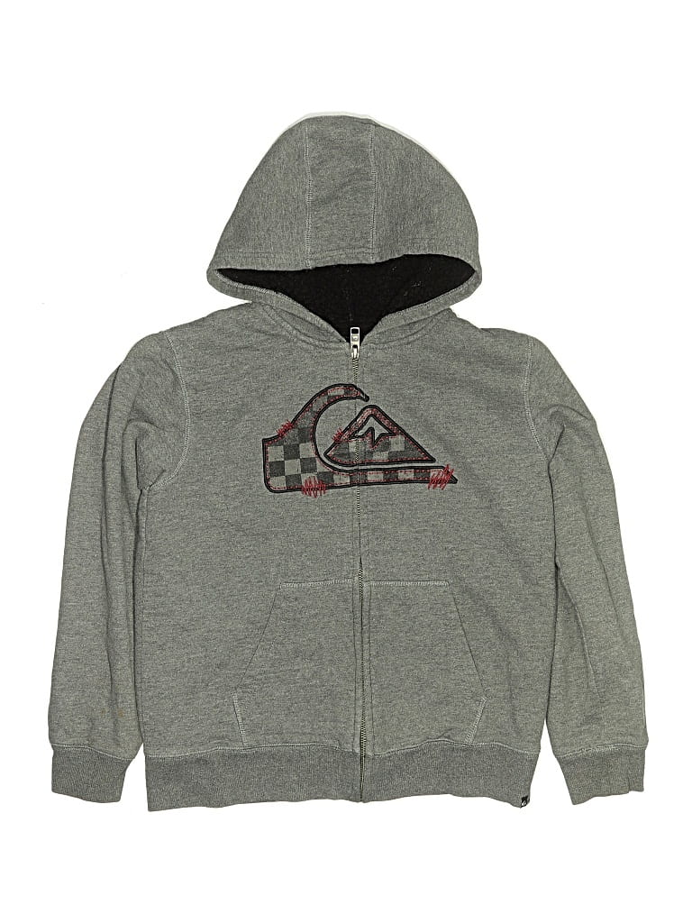 Pre-owned Quiksilver Kids' Zip Up Hoodie In Gray